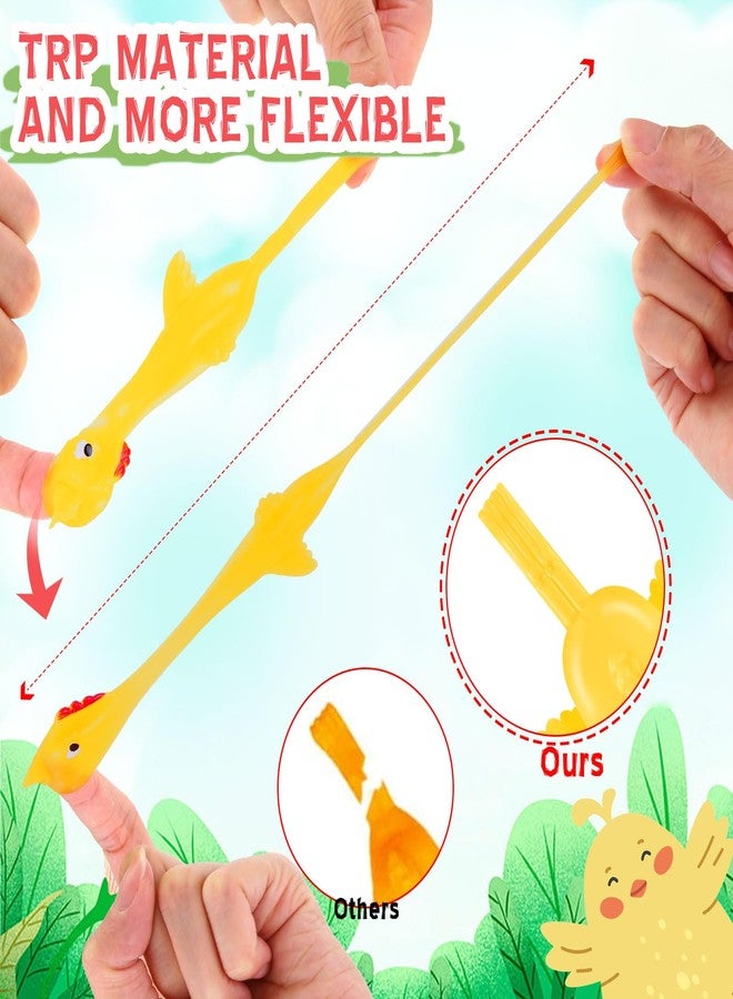 Poen بوين 400 قطعة دجاجة مقلاع 3.94 بوصة هدايا حفلات دجاج طائر مطاطي مطاطي لعبة إطلاق فراخ لعبة نشاط هدايا أعياد الميلاد حشو أكياس الهدايا (متعدد الألوان) - Image 3